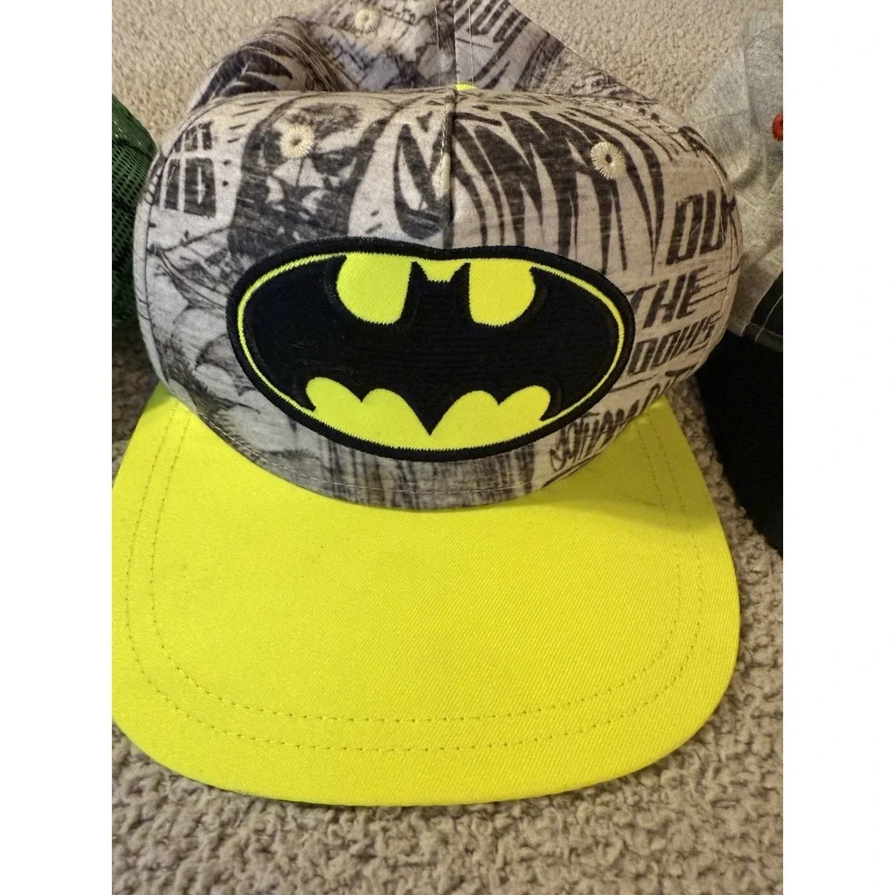 Lot of 3 Batman Superman Ninja Turtle Youth Hats Marvel Nickelodeon Warner Bros